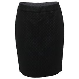 Jupe crayon texturée Armani Collezioni en polyester noir Noir