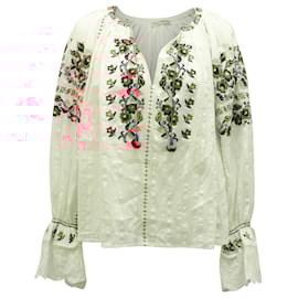 Ulla Johnson-Ulla Johnson Devra Embroidered Blouse in White Cotton-White