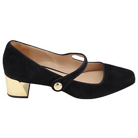 Marisa Tory Burch 40mm Escarpin Mary Jane en Daim Noir Noir