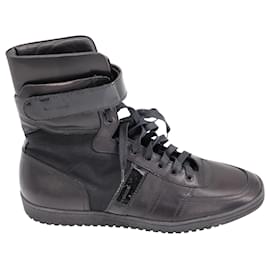Dior-Dior Homme B50 High Top Sneakers in Black Leather-Black