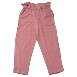 Iro-Pantalón IRO de talle alto en algodón rosa-Rosa
