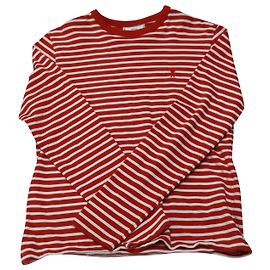 Autre Marque AMI PARIS T-shirt Ami de Coeur a maniche lunghe a righe in cotone rosso Rosso