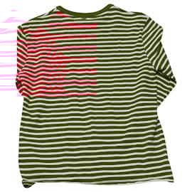 Autre Marque-AMI PARIS Ami de Coeur Long Sleeve Stripe T-shirt in Red Cotton-Red