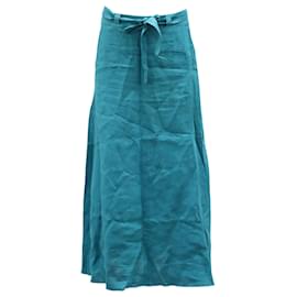 Simon Miller-Simon Miller Midi Skirt in Teal Linen-Other,Green