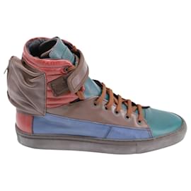 Raf Simons-Raf Simons Astronaut High Top Sneakers in Multicolor Leather-Multiple colors