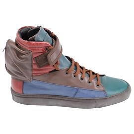 Raf Simons Astronaut High Top Sneakers in Multicolor Leather Multiple colors