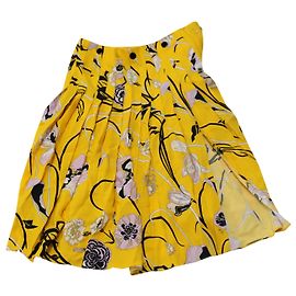 Falda plisada de flores en viscosa amarilla de Emilio Pucci Otro