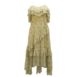 Ulla Johnson-Ulla Johnson Penninah Midi Dress in Yellow Silk-Other