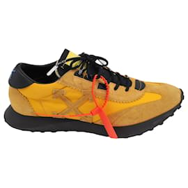 Off White-Off-White Arrow Running Sneakers in Camel Suede-Other,Yellow