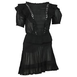 Isabel Marant-Isabe Marant Étoile Ruffle Mini Dress in Black Cotton-Black