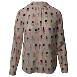 Kate Spade Bluse mit Nagellack-Print aus rosa Seide Pink