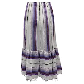 Autre Marque-LemLem Striped Midi Length Skirt in Purple Cotton-Other