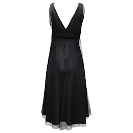 Max Mara-Max Mara Tulle Cocktail Dress in Black Polyester-Black