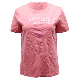 T-shirt de ponto de interrogação com forro Moschino em algodão orgânico rosa Rosa