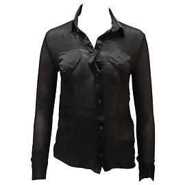 Blusa Love Moschino Cuore in Acetato Nero Nero