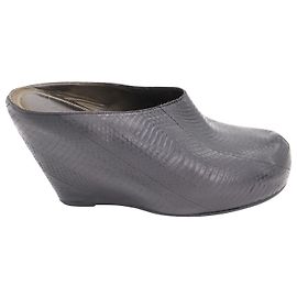 Zeppa con zoccolo Rick Owens in pelle nera Nero