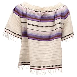 Autre Marque-LemLem Adia Off The Shoulder Striped Top in Purple Cotton-Other