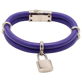 Louis Vuitton-Louis Vuitton Keep It Twice Lock Bracelet in Purple Patent Leather-Purple