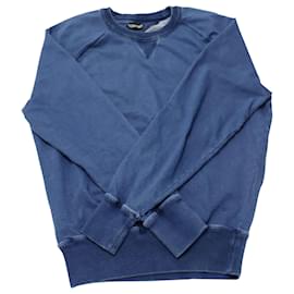 Tom Ford-Tom Ford Crewneck Sweatshirt in Blue Cotton-Blue