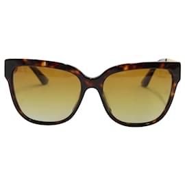 Dolce & Gabbana-Brown Sunglasses with Gold Metallic Embroidered Sides-Brown