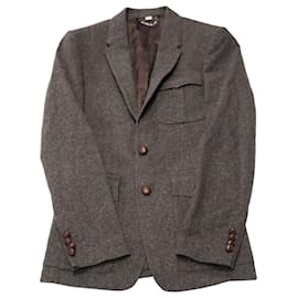 Burberry-Burberry Single-Breasted Blazer in Brown Wool-Brown