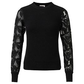 See by Chloé Pullover mit floraler Spitze Schwarz