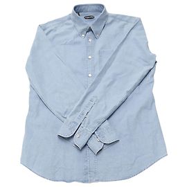 Tom Ford Hemd aus blauem Leinen Blau Hellblau
