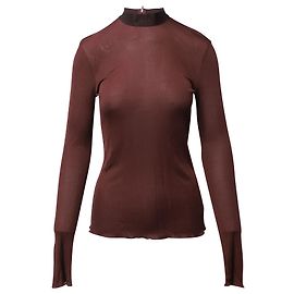 Nanushka Logo Mock Neck Top in Brown Polyester Brown
