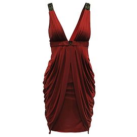 Bcbg Max Azria Dark Red Pleated Mini Dress Red