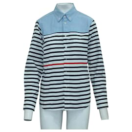 Junya Watanabe-Blue/ Striped Cotton Shirt-Other
