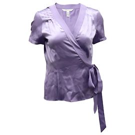 Diane Von Furstenberg Wrap Blouse en Soie Lavande Violet