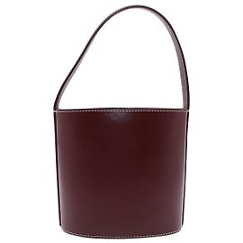 Bolso bombonera Staud Bissett de piel burdeos Burdeos