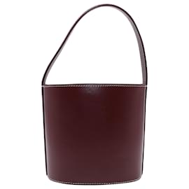 Staud-Staud Bissett Bucket Bag in Burgundy Leather-Dark red