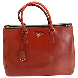 Prada-Prada Galleria Large Bag in Orange Patent Leather -Orange