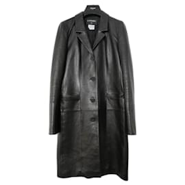 Chanel-Chanel Vintage AW04 04A Black Lamb Leather Coat-Black