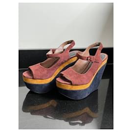 Marni-Zapatos Marni-Roja,Azul,Multicolor,Caramelo