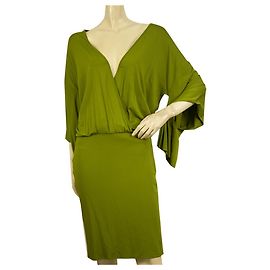 Pier Antonio Gaspari Vert Ajusté Jupe Kimono Manches Mini Robe taille 42 Vert olive