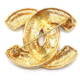 Chanel-Chanel Gold CC Quilted Brooch-Golden