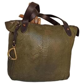 Bolsa Hobo Lauren Ralph lauren python Verde Caqui