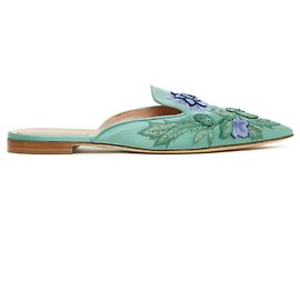 Alberta Ferretti GREEN JEWEL MULES EU39 NEW Vert clair