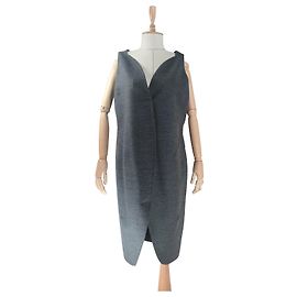 Yves Saint Laurent Wollkleid Grau Grau