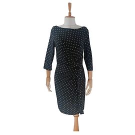 Robe à pois Ralph Lauren noir beige Noir Beige