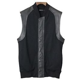 [Usado] T de ALEXANDER WANG T de Alexander Wang jaqueta de couro sem mangas preta S Preto