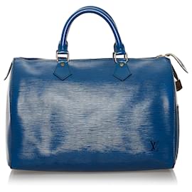 Louis Vuitton-Louis Vuitton Blue Epi Speedy 30-Blue
