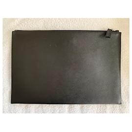 Prada-Prada Black Saffiano leather folio pouch-Black