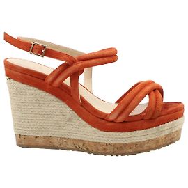 Sandali con zeppa espadrillas Jimmy Choo in camoscio arancione Arancione
