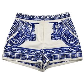 Shorts Emilio Pucci in sangallo panna e blu Blu