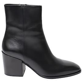 Aeyde-Aeyde Leandra Ankle Boots in Black calf leather Leather-Black