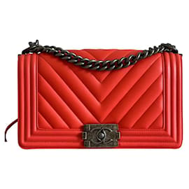 Chanel-Chanel boy bag-Red