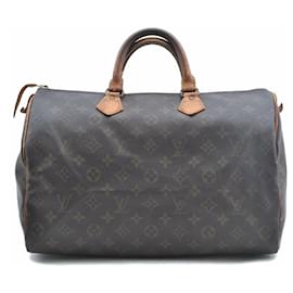 Louis Vuitton-Authentic Louis Vuitton Monogram Speedy 35 Hand Bag M41524 LV G0137-Brown